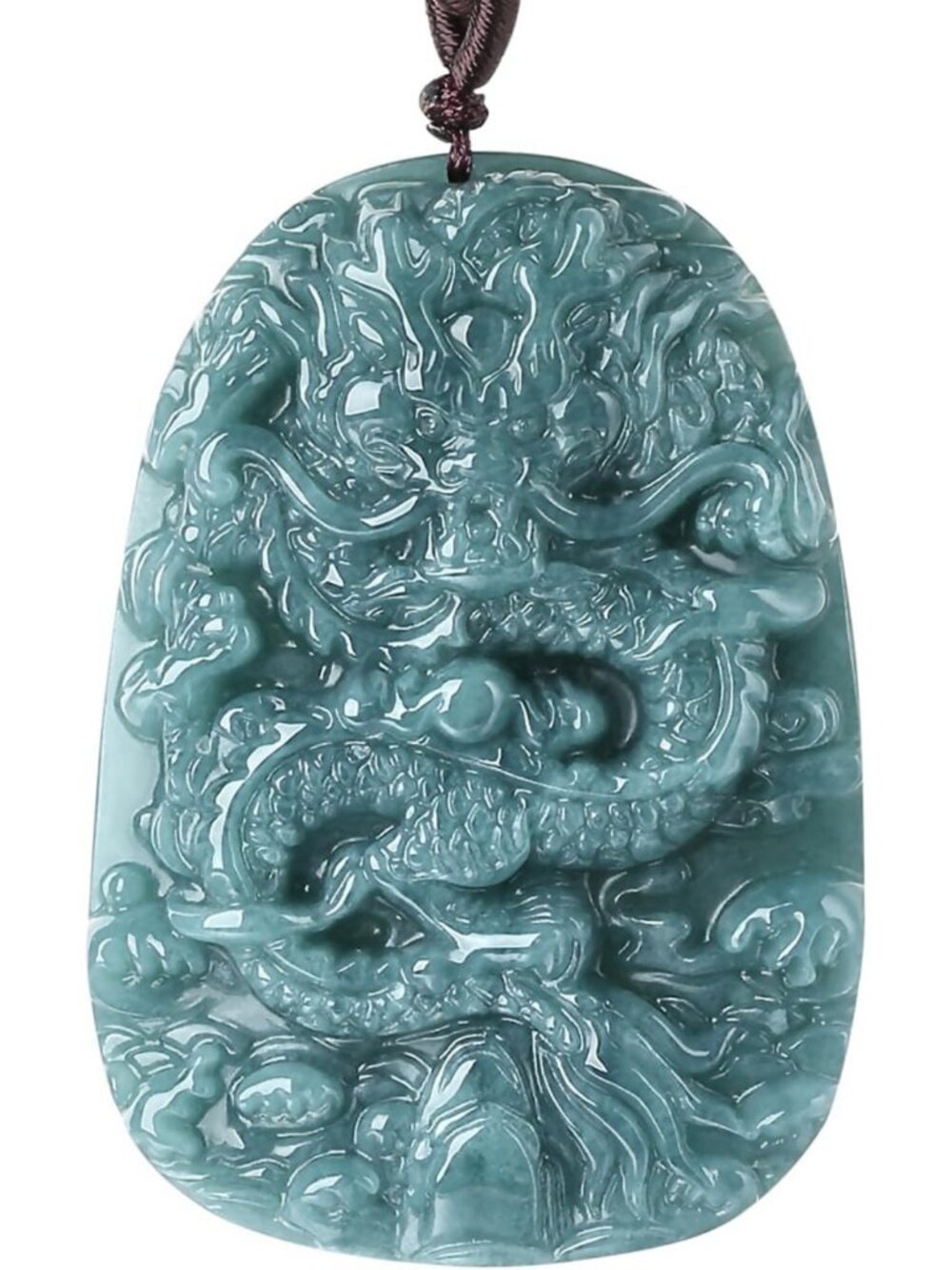 Green Jade Dragon Phoenix Tiger Pendant Necklace for Men & Women - Zodiac Amulet